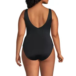 Women's Tugless V-Neck High Leg One Piece Swimsuit