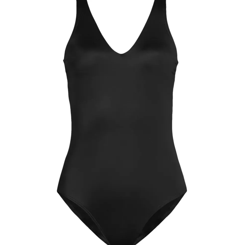 Women's Tugless V-Neck High Leg One Piece Swimsuit