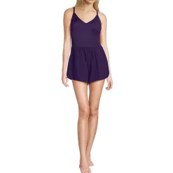 Women's Tugless V-Neck Strappy X-Back Swim Romper