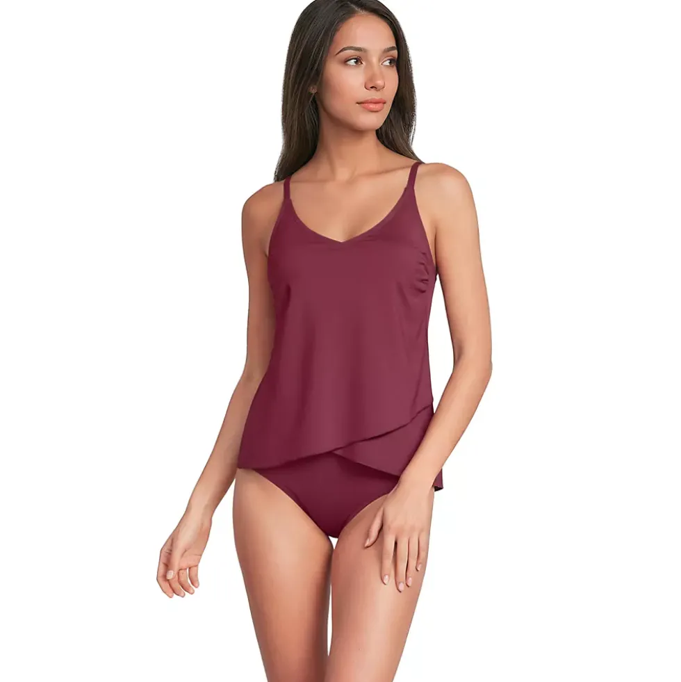 Women's Tulip Hem Tankini Top