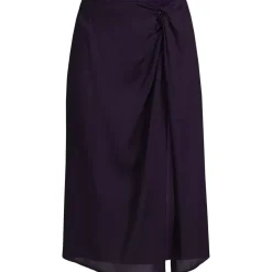 Women's Twist Front Knee Length Swim Cover-up Skirt