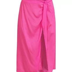 Women's Twist Front Knee Length Swim Cover-up Skirt