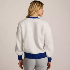 Women's Ultrasoft Placed Jacquard Jersey Crew Neck Sweater