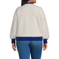 Women's Ultrasoft Placed Jacquard Jersey Crew Neck Sweater