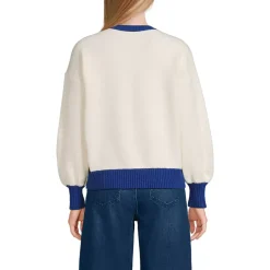 Women's Ultrasoft Placed Jacquard Jersey Crew Neck Sweater