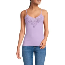 Women's Variegated Micro Rib Lace Trim Cami