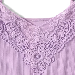 Women's Variegated Micro Rib Lace Trim Cami