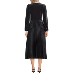 Women's Velvet and Satin Duet Midi Dress