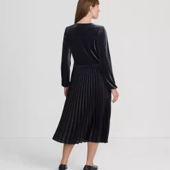 Women's Velvet and Satin Duet Midi Dress
