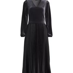 Women's Velvet and Satin Duet Midi Dress