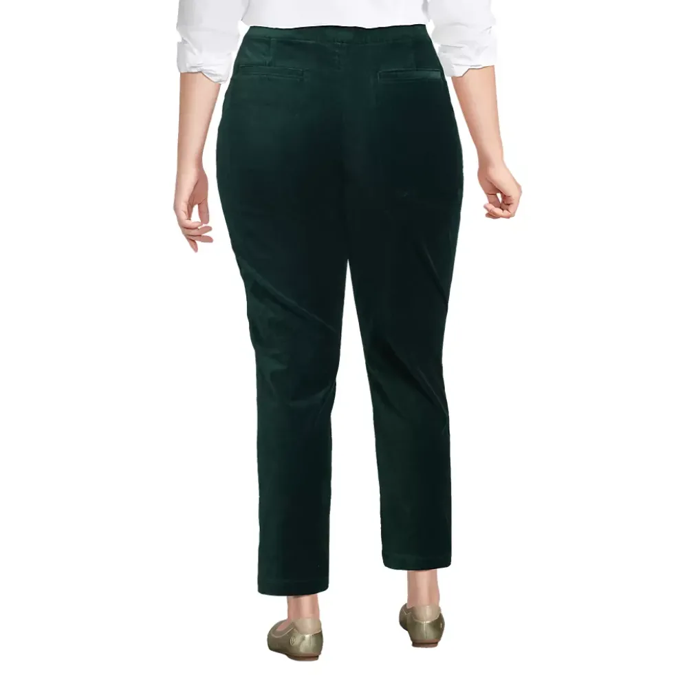 Women's Velvet High Rise Pintuck Pencil Ankle Pants