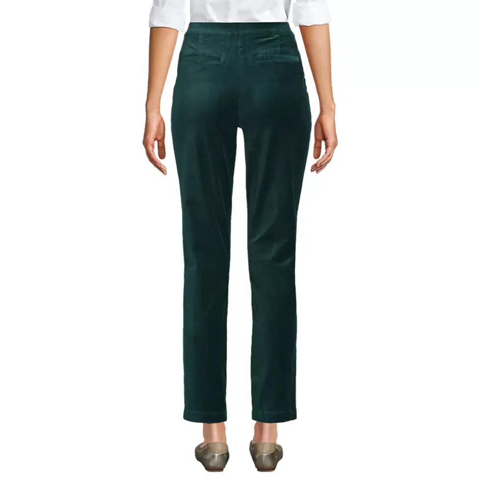 Women's Velvet High Rise Pintuck Pencil Ankle Pants