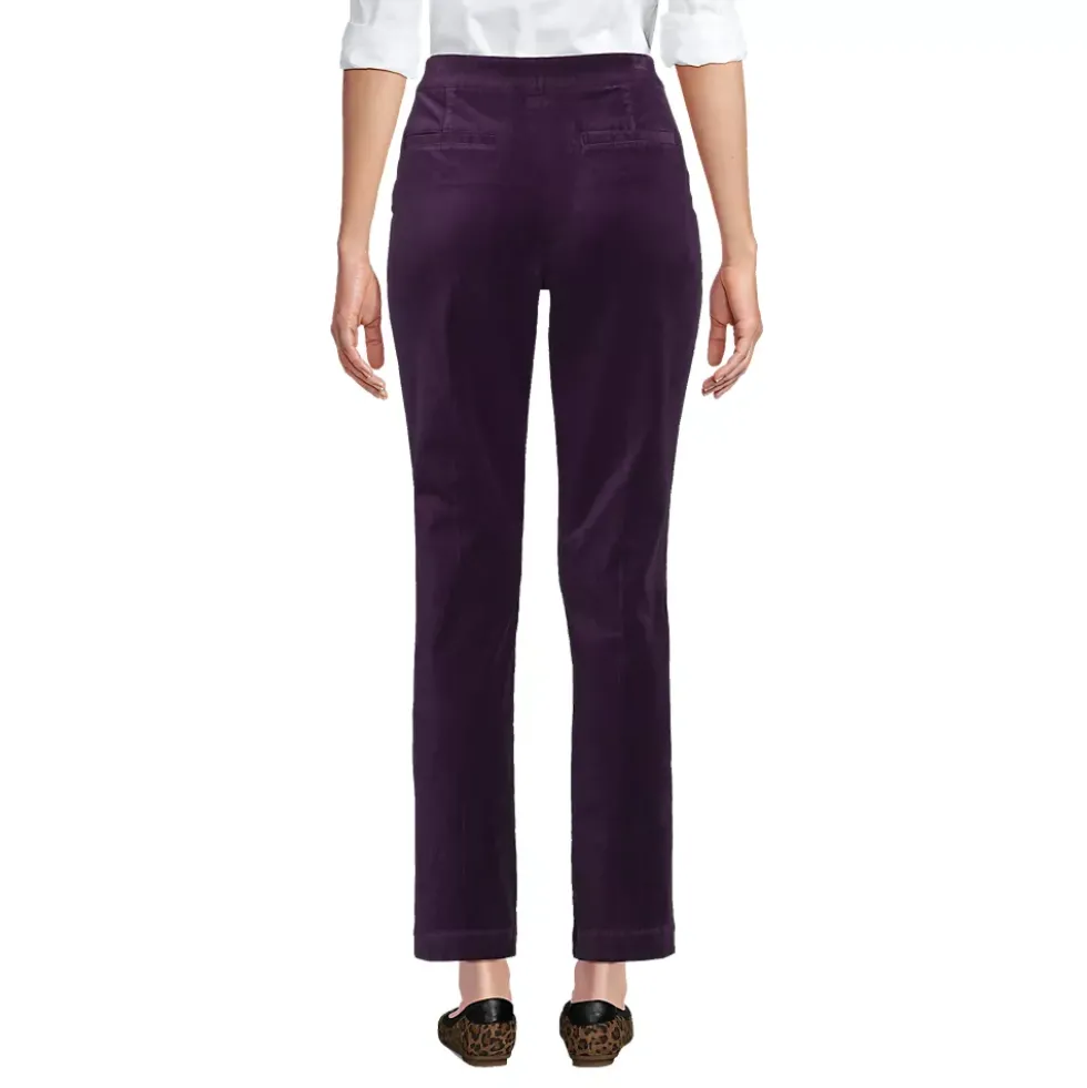 Women's Velvet High Rise Pintuck Pencil Ankle Pants