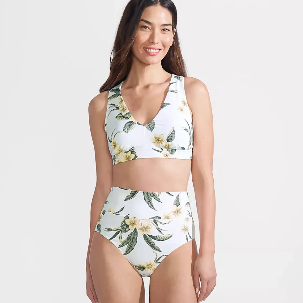 Women's V-Neck Bikini and High Waisted Bottom Swimsuit Set