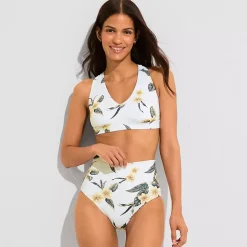 Women's V-Neck Bikini and High Waisted Bottom Swimsuit Set