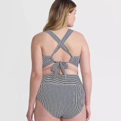 Women's V-Neck Bikini and High Waisted Bottom Swimsuit Set