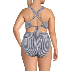 Women's V-Neck Bikini and High Waisted Bottom Swimsuit Set