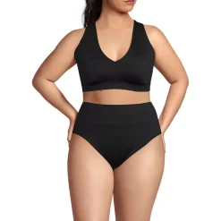Women's V-Neck Bikini and High Waisted Bottom Swimsuit Set