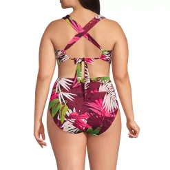 Women's V-Neck Bikini and High Waisted Bottom Swimsuit Set