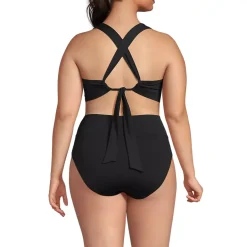 Women's V-Neck Bikini and High Waisted Bottom Swimsuit Set