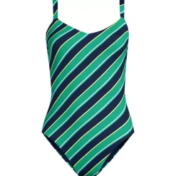 Women's V-Neck High Leg Strappy Back One Piece