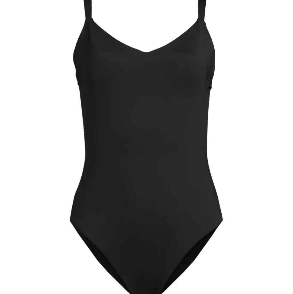 Women's V-Neck High Leg Strappy Back One Piece