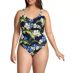 Women's V-Neck High Leg Strappy Back One Piece