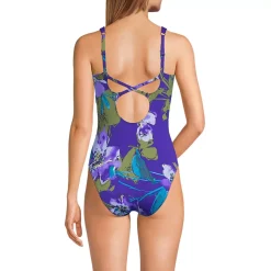 Women's V-Neck High Leg Strappy Back One Piece