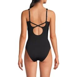 Women's V-Neck High Leg Strappy Back One Piece