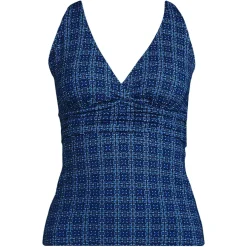Women's V-Neck Plunge X Back Tankini Top