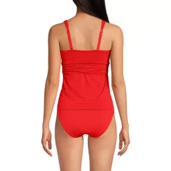Women's V-Neck Plunge X Back Tankini Top