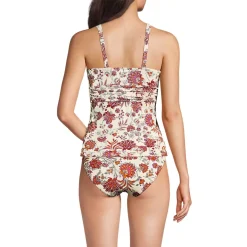 Women's V-Neck Plunge X Back Tankini Top