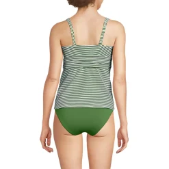 Women's V-Neck Plunge X Back Tankini Top