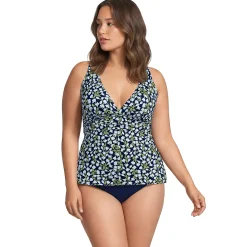 Women's V-Neck Plunge X Back Tankini Top