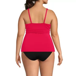 Women's V-Neck Plunge X Back Tankini Top