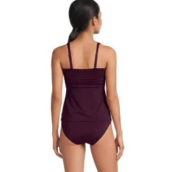 Women's V-Neck Plunge X Back Tankini Top