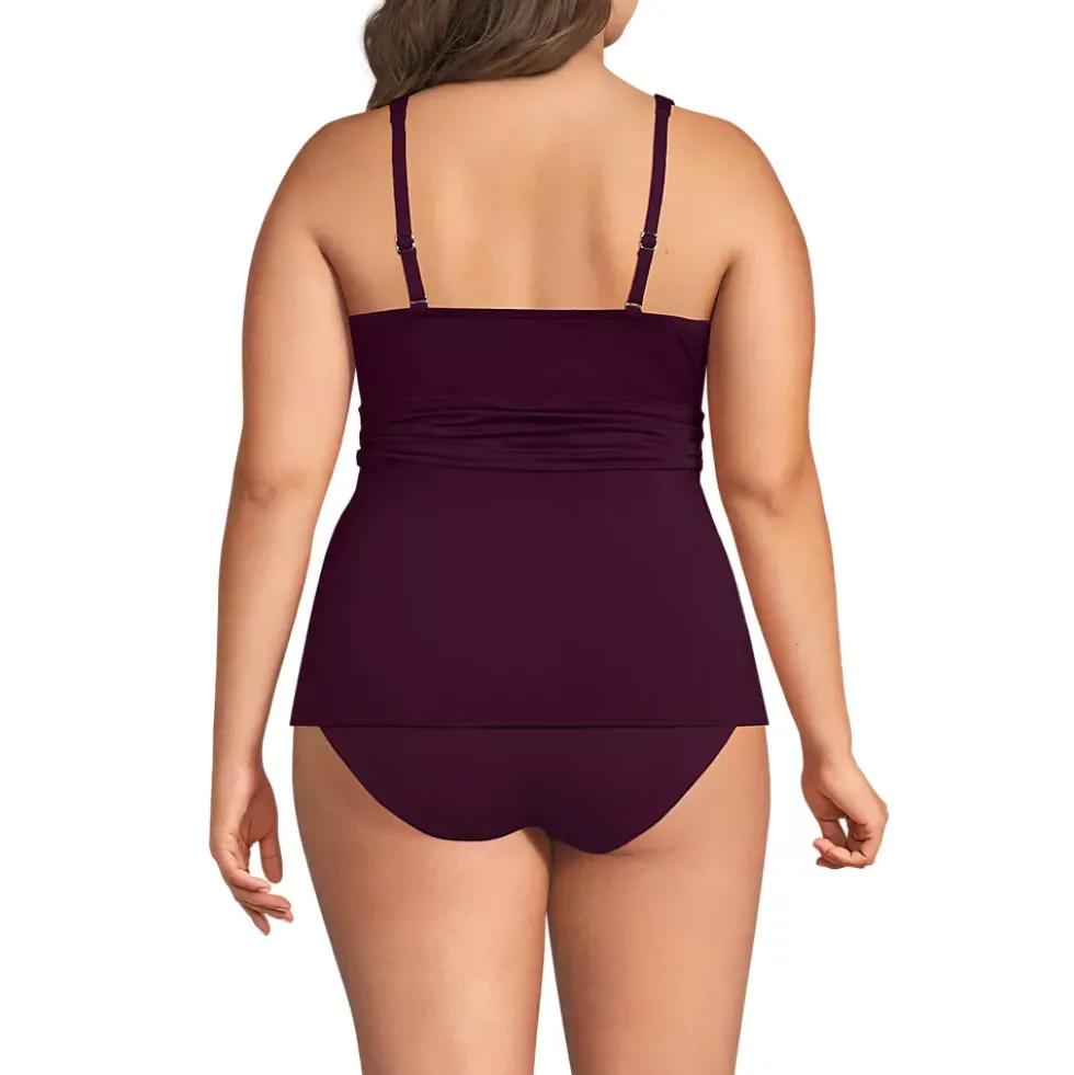 Women's V-Neck Plunge X Back Tankini Top