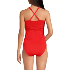 Women's V-Neck Plunge X Back Tankini Top