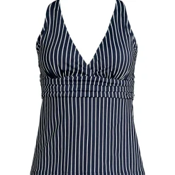Women's V-Neck Plunge X Back Tankini Top