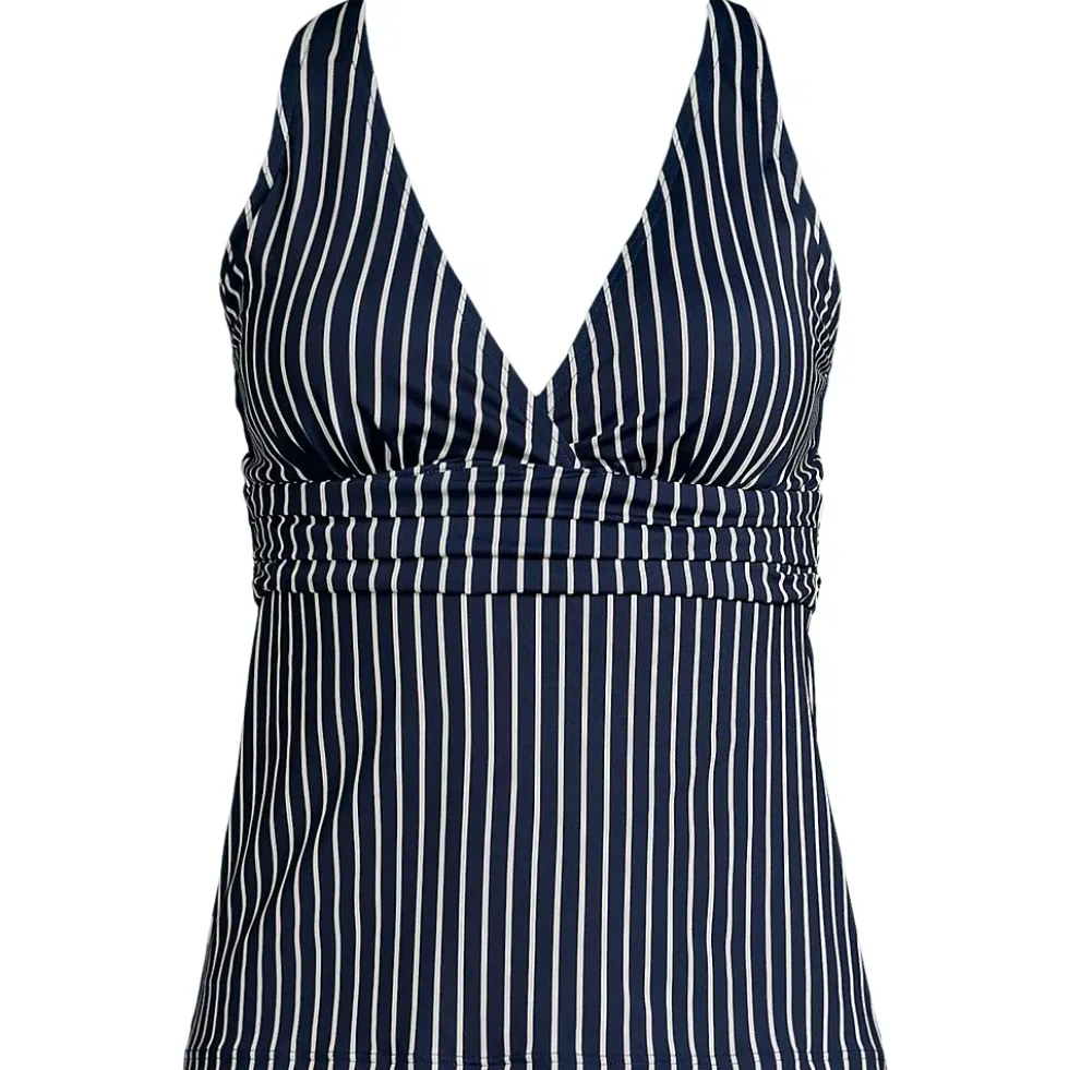 Women's V-Neck Plunge X Back Tankini Top