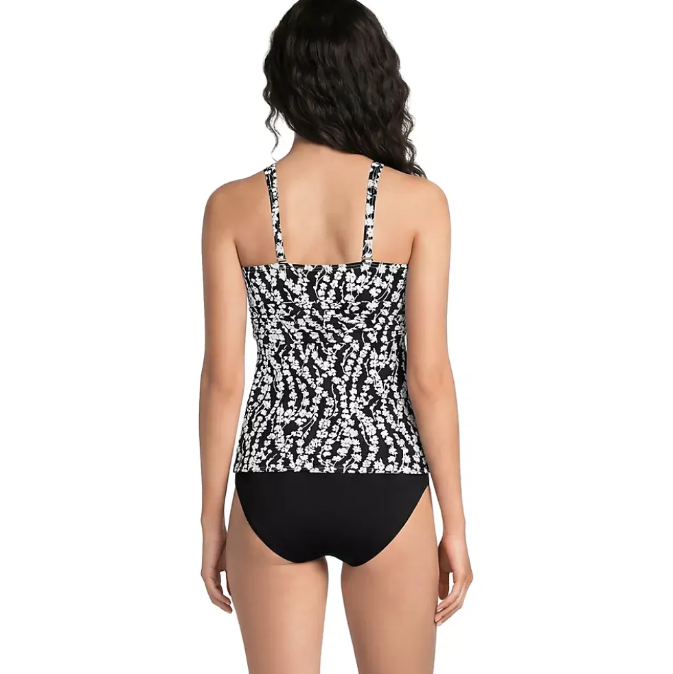 Women's V-Neck Plunge X Back Tankini Top