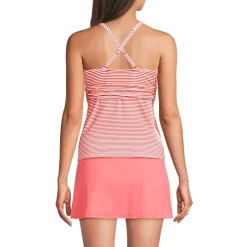 Women's V-Neck Plunge X Back Tankini Top