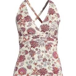 Women's V-Neck Plunge X Back Tankini Top