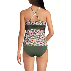 Women's V-Neck Plunge X Back Tankini Top