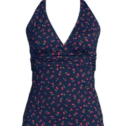 Women's V-Neck Plunge X Back Tankini Top