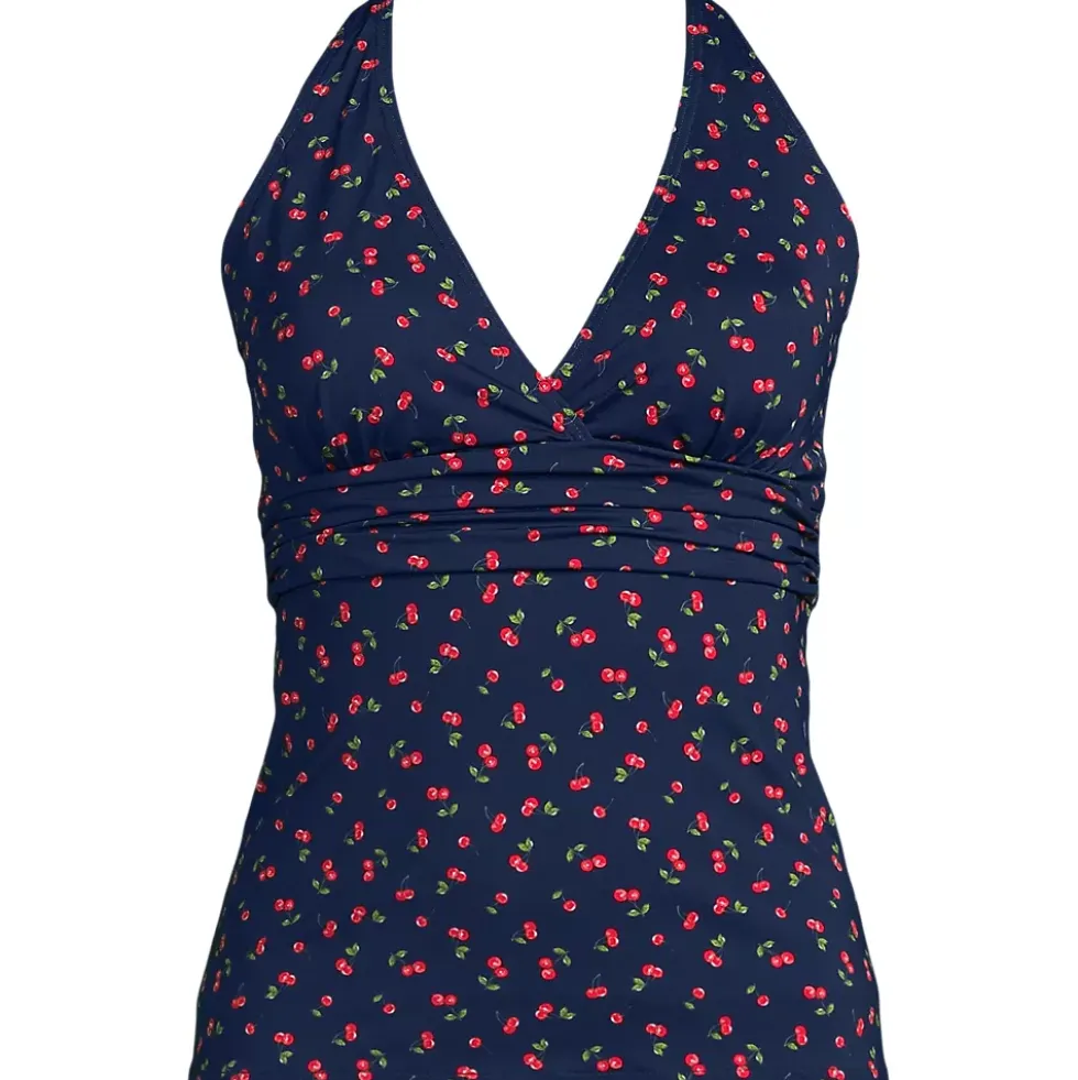 Women's V-Neck Plunge X Back Tankini Top