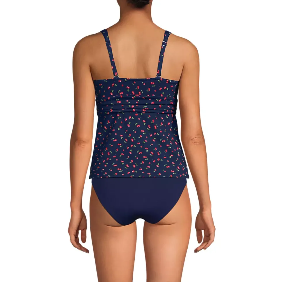 Women's V-Neck Plunge X Back Tankini Top