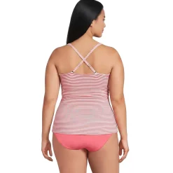 Women's V-Neck Plunge X Back Tankini Top