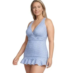 Women's V-Neck Plunge X Back Tankini Top