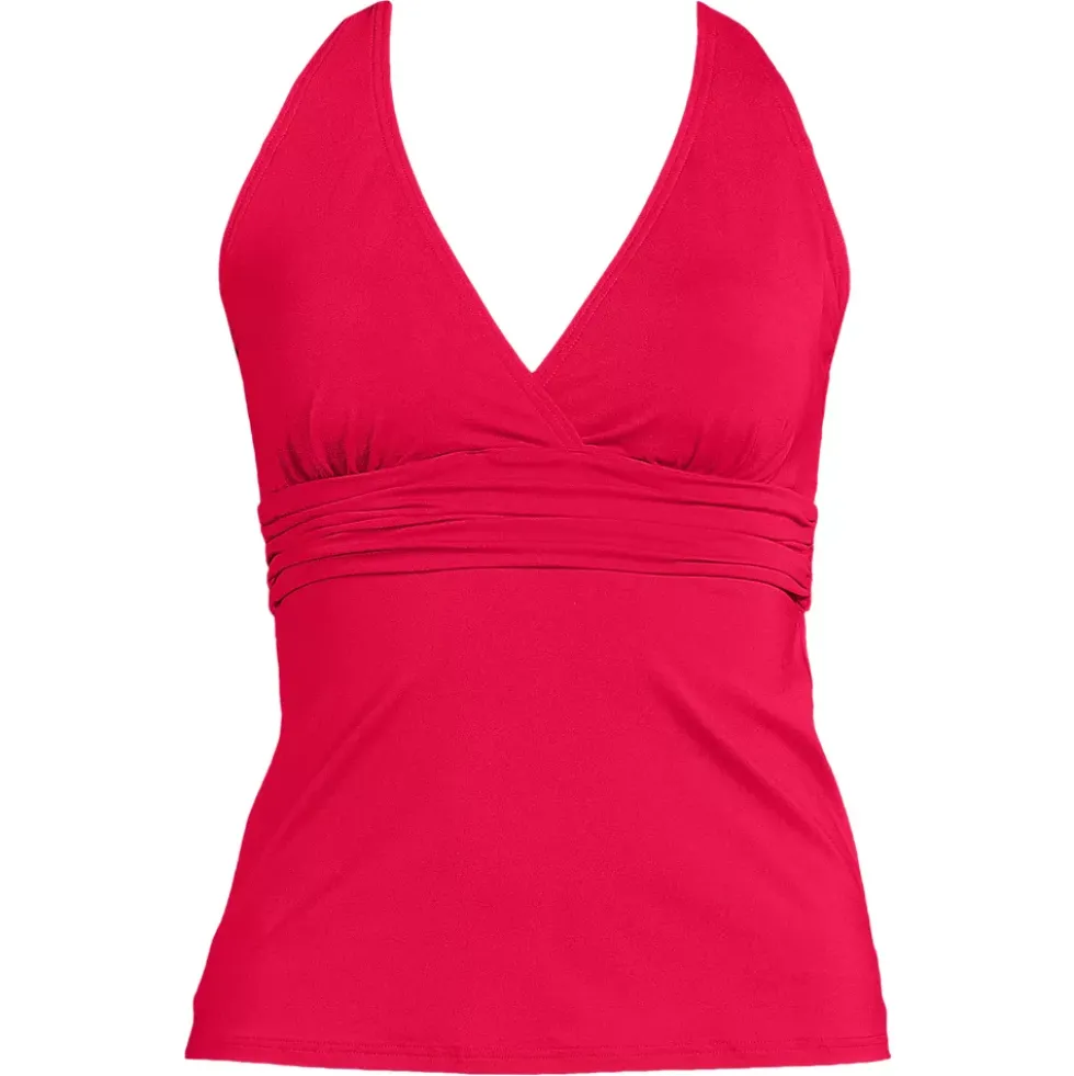 Women's V-Neck Plunge X Back Tankini Top